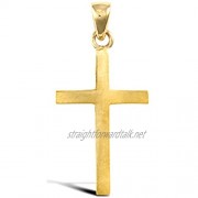 Jewelco London Solid 18ct Yellow Gold Plain Cross Pendant