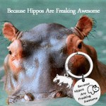 KUIYAI Funny Hippos Jewelry Hippos Lover Gift Because Hippos Are Freaking Awesome Keychain Hippopotamus Jewelry