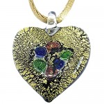 Murano Glass Heart Pendant Murano Glass Jewellery Blown Glass Heart Pendant - Includes Gift Box & Certificate of Authenticity