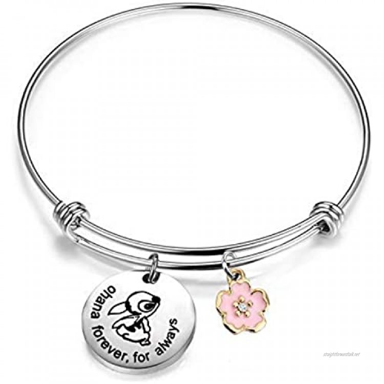 Ohana Bracelet Ohana Forever For Always Ohana Jewelry With Hibiscus Flower Charm