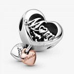 Pandora Thank You Mum Heart Charm Pendant Silver and Rose Gold 789372C00
