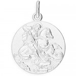 Sayers London Sterling Silver Large Round St George Medal