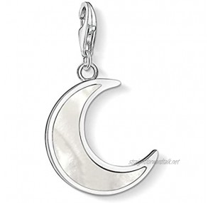 Thomas Sabo Women's 925 Sterling Silver Charm Moon Mother of Pearl Club Pendant 1536-029-14
