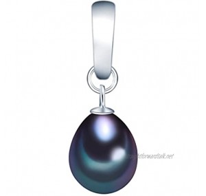 Valero Pearls Sterling Silver 925 rhodium-plated Ladies Pendant with Freshwater cultured pearls peacock-blue 60020066