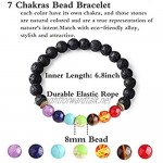 7 Chakra Bracelet - Natural Stone Healing Reiki Yoga Bracelet for Women & Men for Anxiety Relief Adjustable Bracelet to Fit Any Wrist