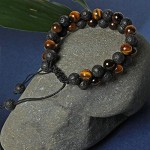 ARZASGO Natural Gemstone Beaded Bracelet Multi-Layer Lava Rock Bangles Braided Rope Bracelets for Men Women's Yoga Meditation Prayer Healing Protection