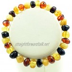 Baltic Amber Bracelet for Adults (Men and Women) made on Elastic Band - 18 cm - Hand-made from Authentic Baltic Amber Beads