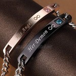 Blowin His Angel Her Demon Love Infinity Relationship Bracelets Matching Stainless Steel Couple Bracelet Set 2pcs