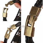 Doitory Men Punk Alloy Leather Bracelet Constellation Braided Rope Bracelet Bangle Wristband