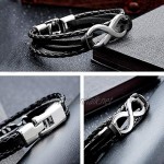 DTWAWA Multi-Layer Men's Leather Handmade Braided Cuff Wrap Bracelet Gift for Men Boyfriend Husband
