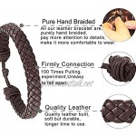Finrezio 18-21Pcs Leather Bead Tribal Bracelet for Men Women Ethnic Wood Beaded Hemp Bracelets Boho Wristbands
