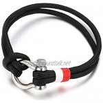 Halukakah ● SAIL ● Men's Nylon Rope Cord Bracelet Multicolor Black/Blue/Red/Rainbow/Camouflage Color Handmade Silver Screw Clasp 8.26/21cm with Free Giftbox