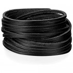 JewelryWe Men's Punk Rock Style Leather Bracelet Tasseled Line Multi-Circle Rope Button Wristband Adjustable(Brown/Black)