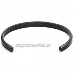 Men Classic Braided Leather Bracelet Stainless Steel Open Cuff Bangle for Man
