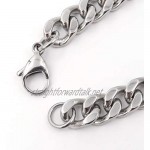 Steelmeup Stainless Steel Simple Curb Cuban Link Chain Bracelet for Men Boys 6mm 8mm 10mm 12mm 7inch 8inch 9inch silver