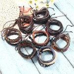 YADOCA 27 PCS Braided Leather Bracelets for Men Women Tribal Ethnic Hand Knit Boho String Bracelet Handmade Wristband Adjustable