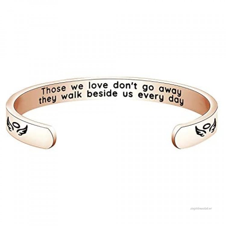 Zuo Bao Memorial Bracelet in Memory of Dad Mom Sympathy Gift Those We Love Don't Go Away They Walk Beside Us Every Day Loss Jewelry for Her