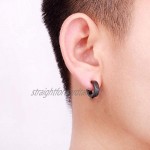 6 Pairs Stainless Steel Stud Earrings Black Zircon Earrings Small Hoop Earrings Barbell Dumbbell Stud Earrings for Men Women