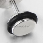 8MM Mens Womens Circle Stud Earrings Steel Cheater Fake Ear Plugs with Sand Glitter 2pcs