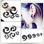 Black Fake Gauges Earrings for Men - Fake Ear Gauge - Black Horn Claw Stud Earrings - Tribal Spiral Fake Gauges Acrylic Ear 1PCS