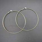 Extra Large Non Pierced Earrings for Women Men - Big Round Circle Clip On Huggie Hoop Earrings Hypoallergenic