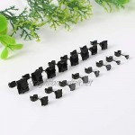JewelryWe 8 Pairs Mens Womens Stud Earrings Stainless Steel with Square Cubic Zirconia Silver/Black Ear Studs (3-10MM)