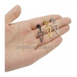JSEA Black Gold Silver Stainless Steel Triangle Studs Dangle Earrings Screw Back Earrings Dangling