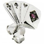 Men's 925 Sterling Silver Playing Cards Single Stud Earring - Gift Boxed - For the Leader of the Pack