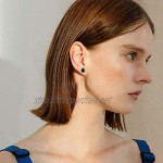 Milacolato 8 Pairs Stainless Steel Stud Earrings for Men Womens Black Hoop Earrings Huggie Ear Piercings CZ Inlaid