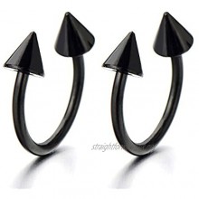 Pair of Black Arrow Huggie Hinged Earrings Unisex Men Women