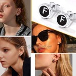 PROSTEEL Stainless Steel Letter Earrings Initial A Mens Studs