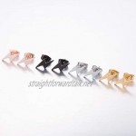 Stainless Steel Simple Punk Lightning Bolt Flash Thunder Button Stud Earrings Women Mens Cool Party Jewelry