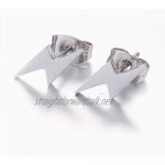 Stainless Steel Simple Punk Lightning Bolt Flash Thunder Button Stud Earrings Women Mens Cool Party Jewelry