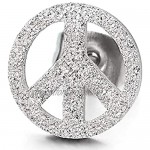 Unisex Satin Anti-war Peace Sign Stud Earrings for Man and Women Stainless Steel 2pcs