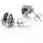 Vintage Dragon Claw Mens Stud Earrings Stainless Steel Color Silver Black