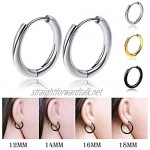 VPbao 1 Pair Simple Earring Set Jewellery Hoop Earrings Titanium Steel Women Men Ear Stud