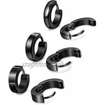 YADOCA 6 Pairs Stainless Steel Stud Earrings for Men Women CZ Inlaid Small Hoop Earrings Set