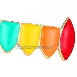 freneci 1 Piece 18k Gold Plated Hip Hop Teeth Caps Top Or Bottom Grill Colorful