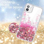 KOUYI for iPhone 11 Case Glitter [Love Series] Flowing Bling Quicksand 3D Glitter Design Clear Transparent Flexible TPU Protective Cover for iPhone 11 (6.1 Inches) (Red)
