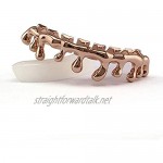 Men's Luxurious Gold Plated Hip Hop Teeth Creative Personality Drop Shape Bottom Teeth Caps Grills - High Glossy