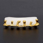 NgMik Mouth Top Bottom Hip Hop Teeth Grills Hip-hop Real Gold Electroplated Grills Volcanic Lava Teeth Grills Set For Men And Women Coolest Hip Hop Decorative (Color : Gold Size : M)