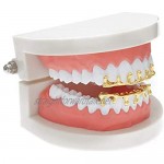 NgMik Mouth Top Bottom Hip Hop Teeth Grills Hip-hop Real Gold Electroplated Grills Volcanic Lava Teeth Grills Set For Men And Women Coolest Hip Hop Decorative (Color : Gold Size : M)