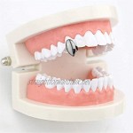 Pendant Elegant Top Bottom Tooth Caps for Mouth Single Bling Grills Hiphop Bling Gold Plated Tooth Clip (Color : Rose Gold) Colour:Gold (Color : Gun Black)