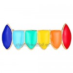 Sharplace 18K Hip Hop Grills for Mouth Upper and Lower Teeth - Colorful Teeth Grills Fashion Jewelry for Halloween Cosplay