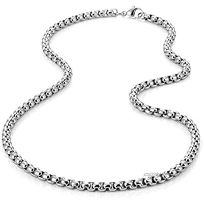 316L Stainless Steel Men's Necklace Box Chain 4.5mm - Necklaces for Men - Mens Jewellery Silver Color