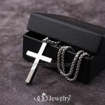 555Jewelry Cross Necklace for Men Women Stainless Steel Pendant with 16-24” Chain