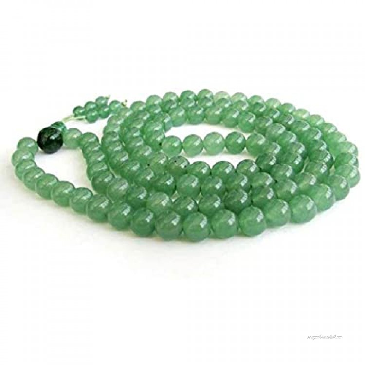 8mm Green Jade Tibet Buddhist 108 Prayer Beads Mala Necklace