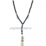 Acrylic Holy death's necklace rosary style. Collar de la Santa Muerte de acrilico estilo rosario. Grim reaper Y style necklace.