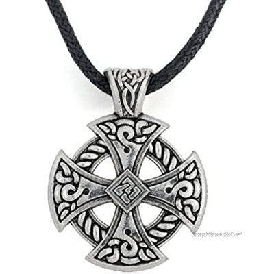 Ancient Celtic Cross Knotwork Hammer Pendant Irish Necklace Jewelry for Mens