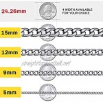 ChainsHouse Men Women Miami Cuban Chain Stainless Steel Real Gold Plated Necklace Wide 5mm 9mm 12mm 15mm 14-30 Hip Hop Jewelry